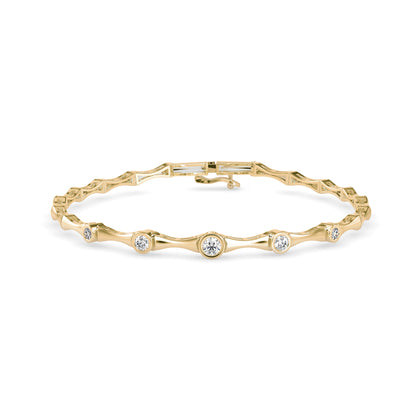 Precious Diamond Tennis Bracelet-Golden