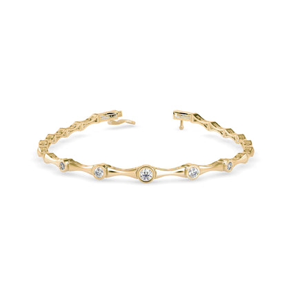 Precious Diamond Tennis Bracelet-Golden