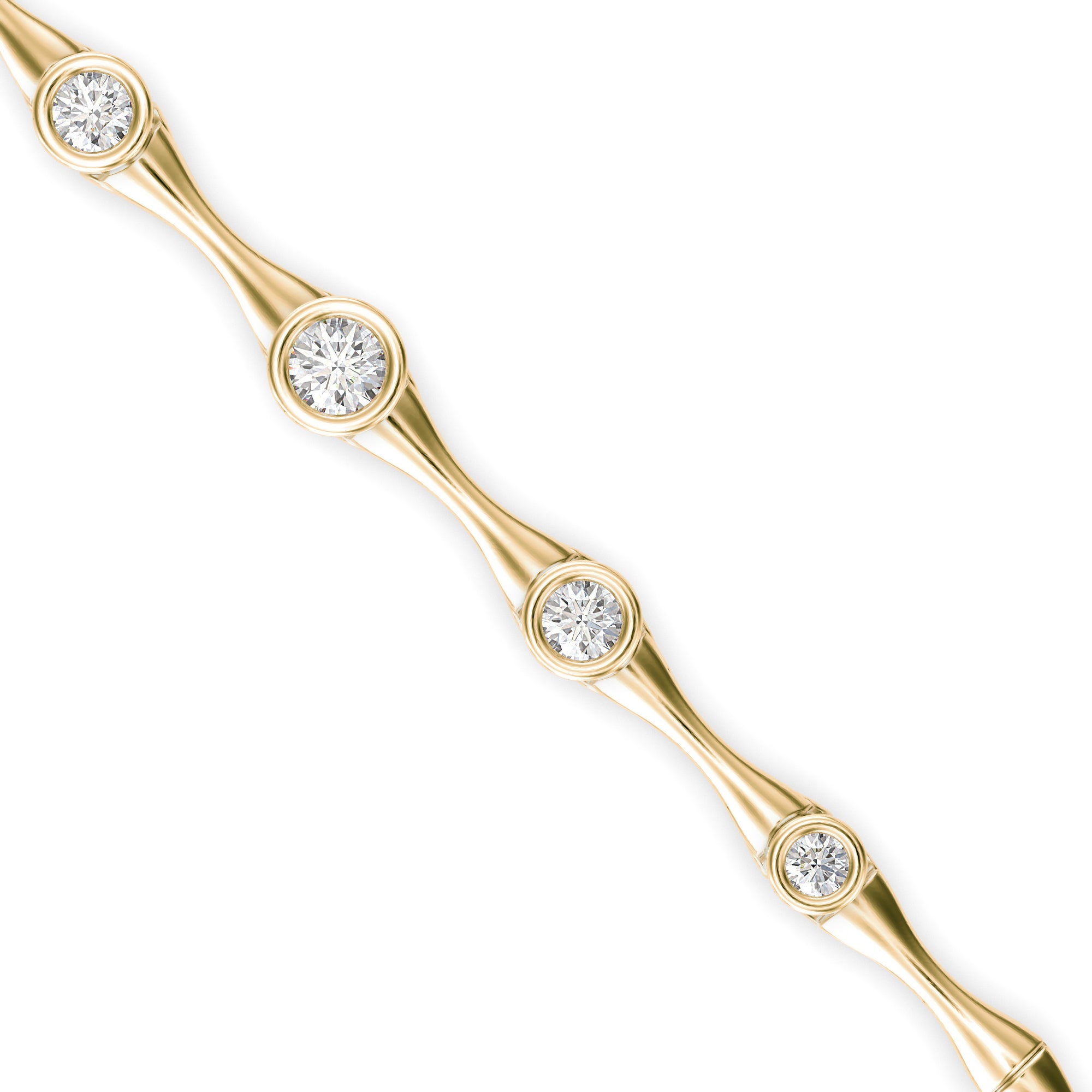 Precious Diamond Tennis Bracelet-Golden