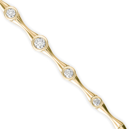 Precious Diamond Tennis Bracelet-Golden
