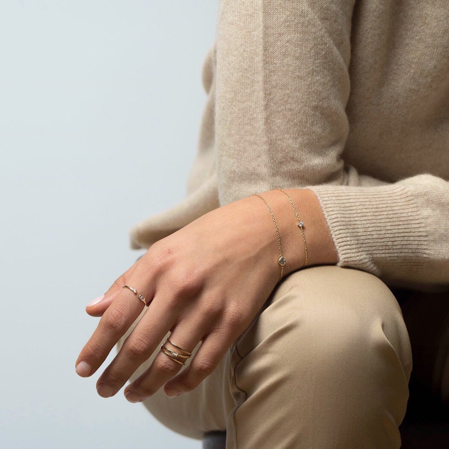 Glima Dainty CZ Bracelet – Minimalist Gold & Silver Charm