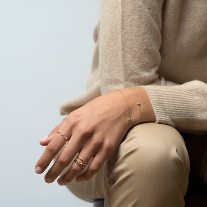 Glima Dainty CZ Bracelet – Minimalist Gold & Silver Charm