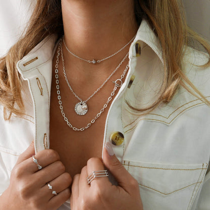 Glima Silver Star Choker – Dainty Minimalist Stacking Necklace