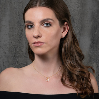 Glima Teardrop Necklace – Gold Plated 925 Silver with CZ Stones