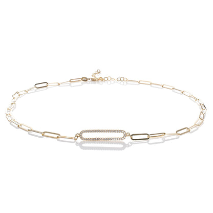 Glima Gold Chain Choker – Dainty CZ Link Necklace for Women & Girls