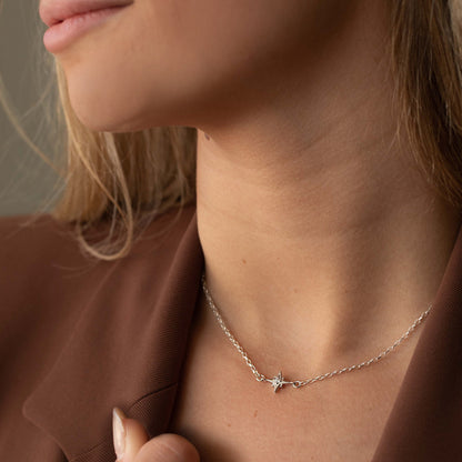 Glima Silver Star Choker – Dainty Minimalist Stacking Necklace
