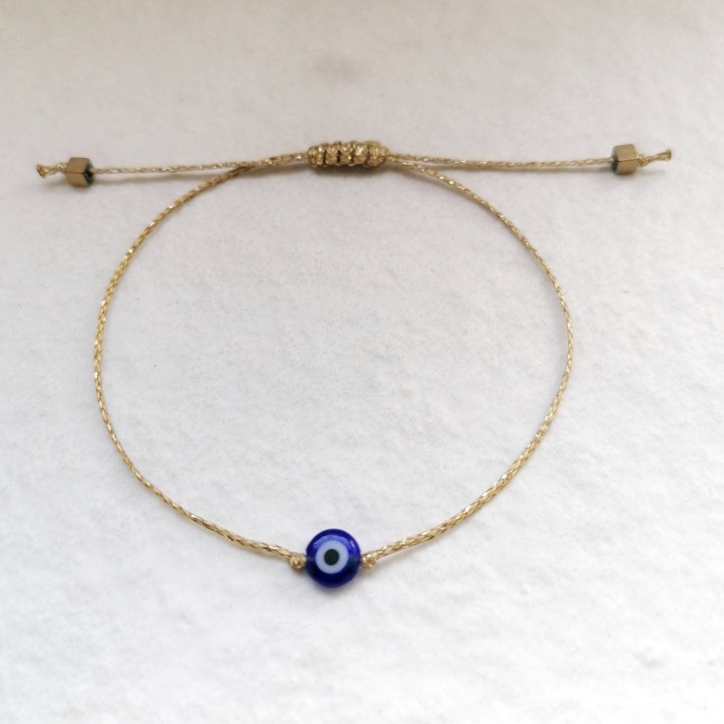 Glima Gold Evil Eye Bracelet – Dainty Hematite Amulet for Protection
