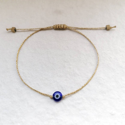 Glima Gold Evil Eye Bracelet – Dainty Hematite Amulet for Protection