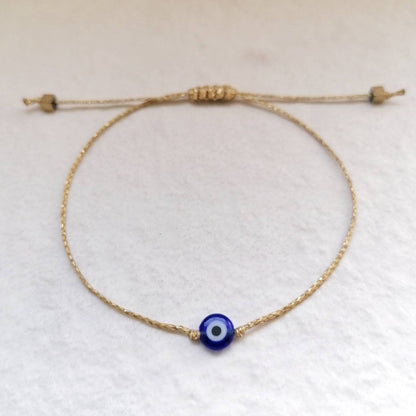 Glima Gold Evil Eye Bracelet – Dainty Hematite Amulet for Protection