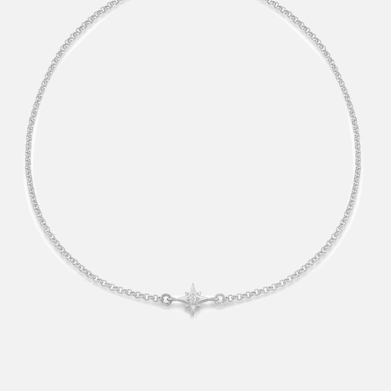 Glima Silver Star Choker – Dainty Minimalist Stacking Necklace