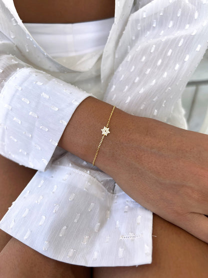 Glima Magen David Bracelet – 14K Gold or Sterling Silver Jewish Star Charm