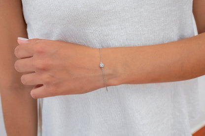 Glima Minimalist Bezel CZ Solitaire Bracelet