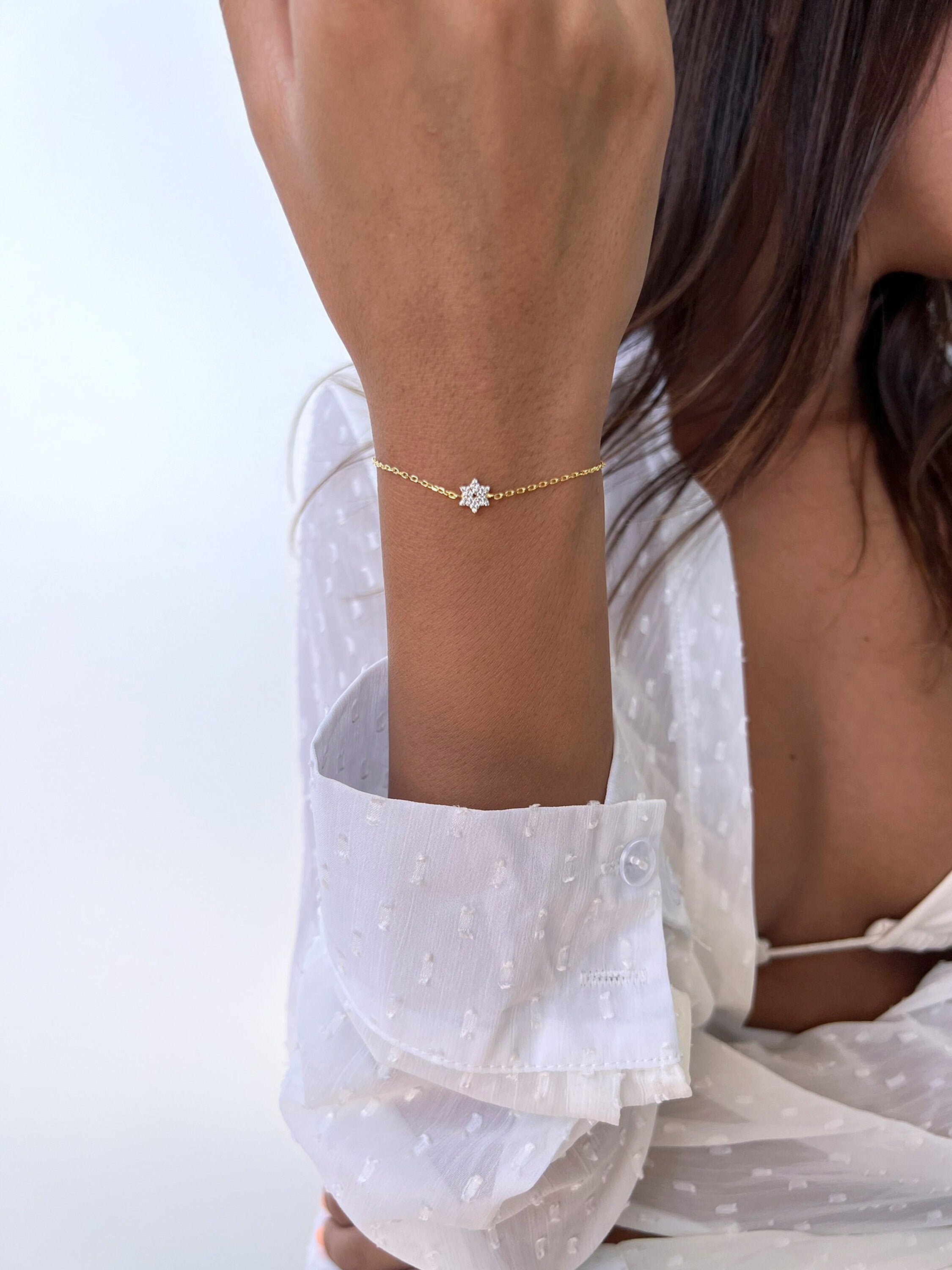 Glima Magen David Bracelet – 14K Gold or Sterling Silver Jewish Star Charm