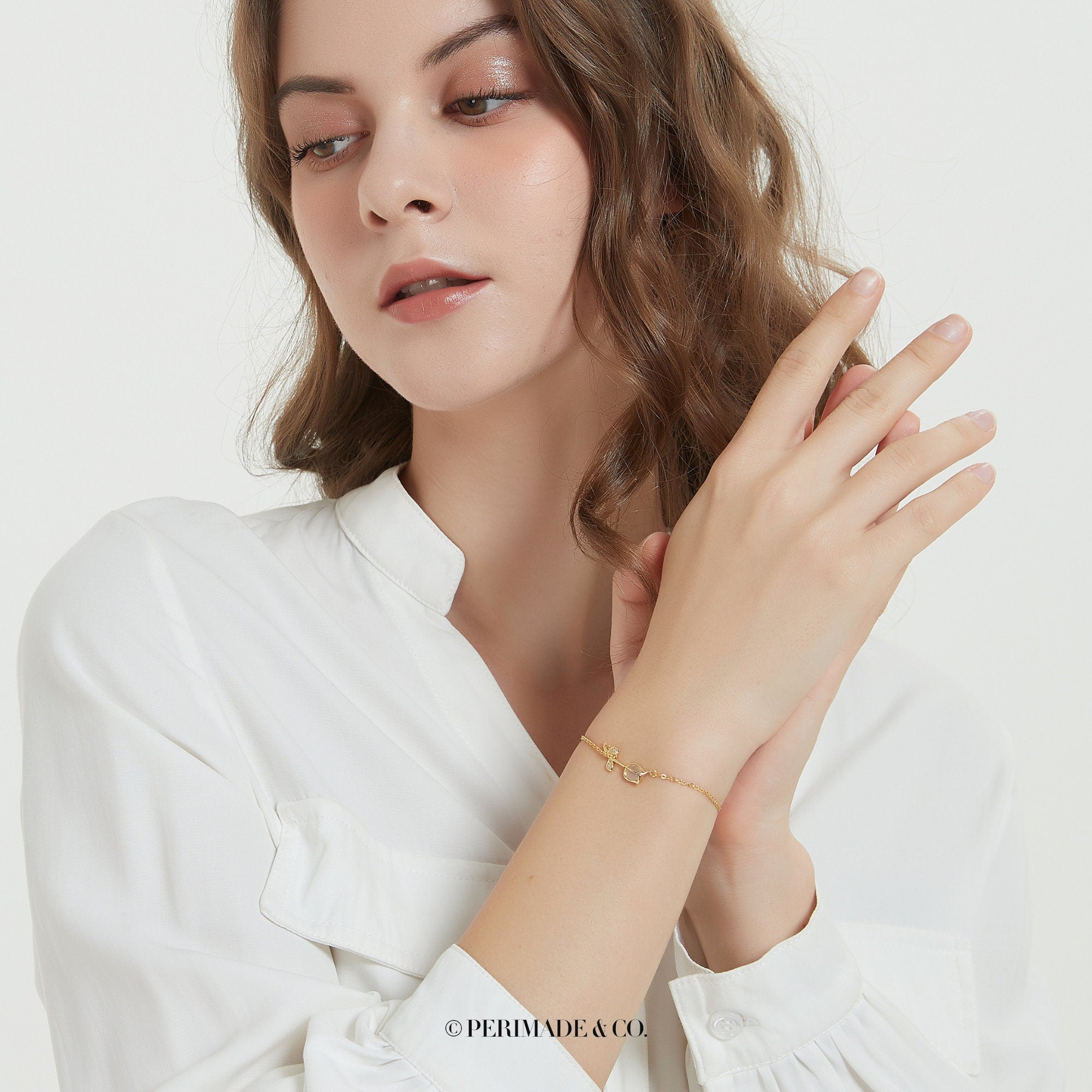 Glima Opal Tulip Bracelet – Dainty Gold Charm, Sterling Silver Friendship Gift