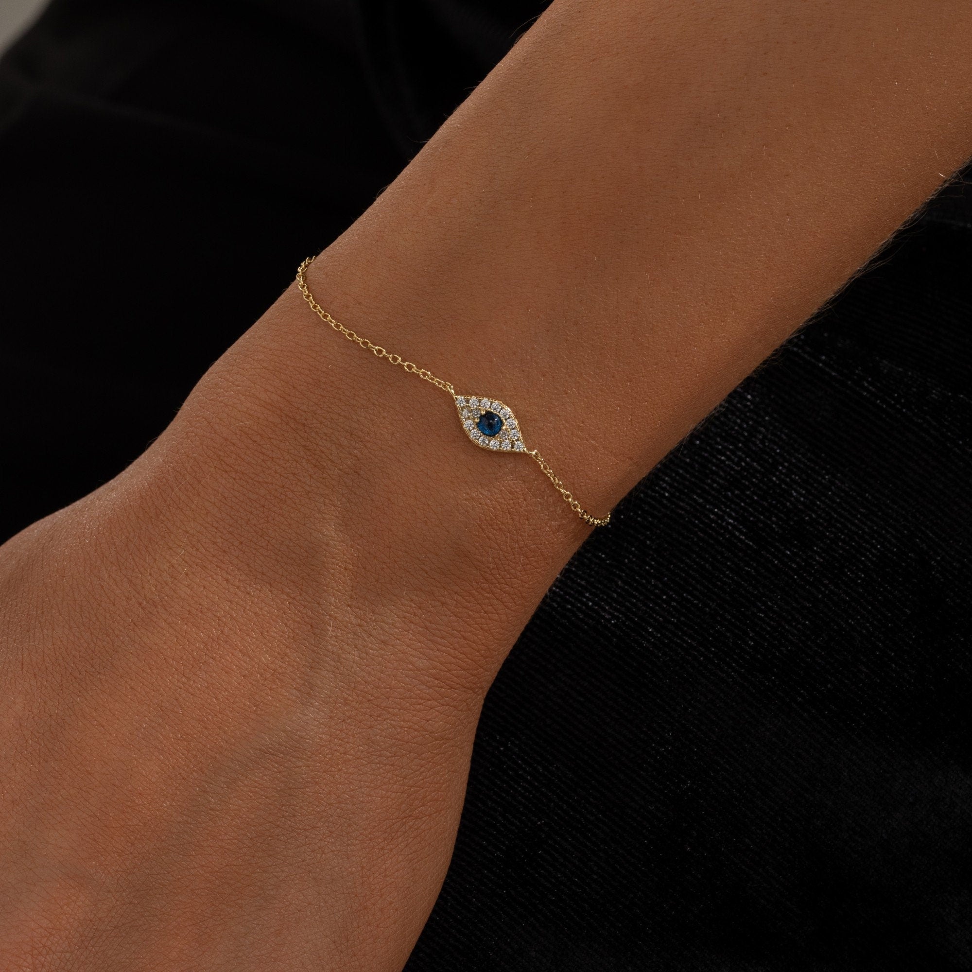 Glima Evil Eye Bracelet – 18K Gold Plated Sterling Silver Gift for Her