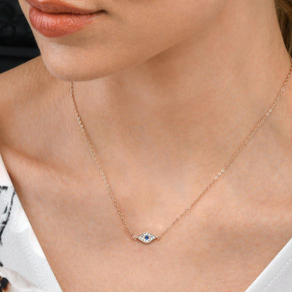 Glima Evil Eye Necklace – Rose Gold 925 Silver with CZ Stones