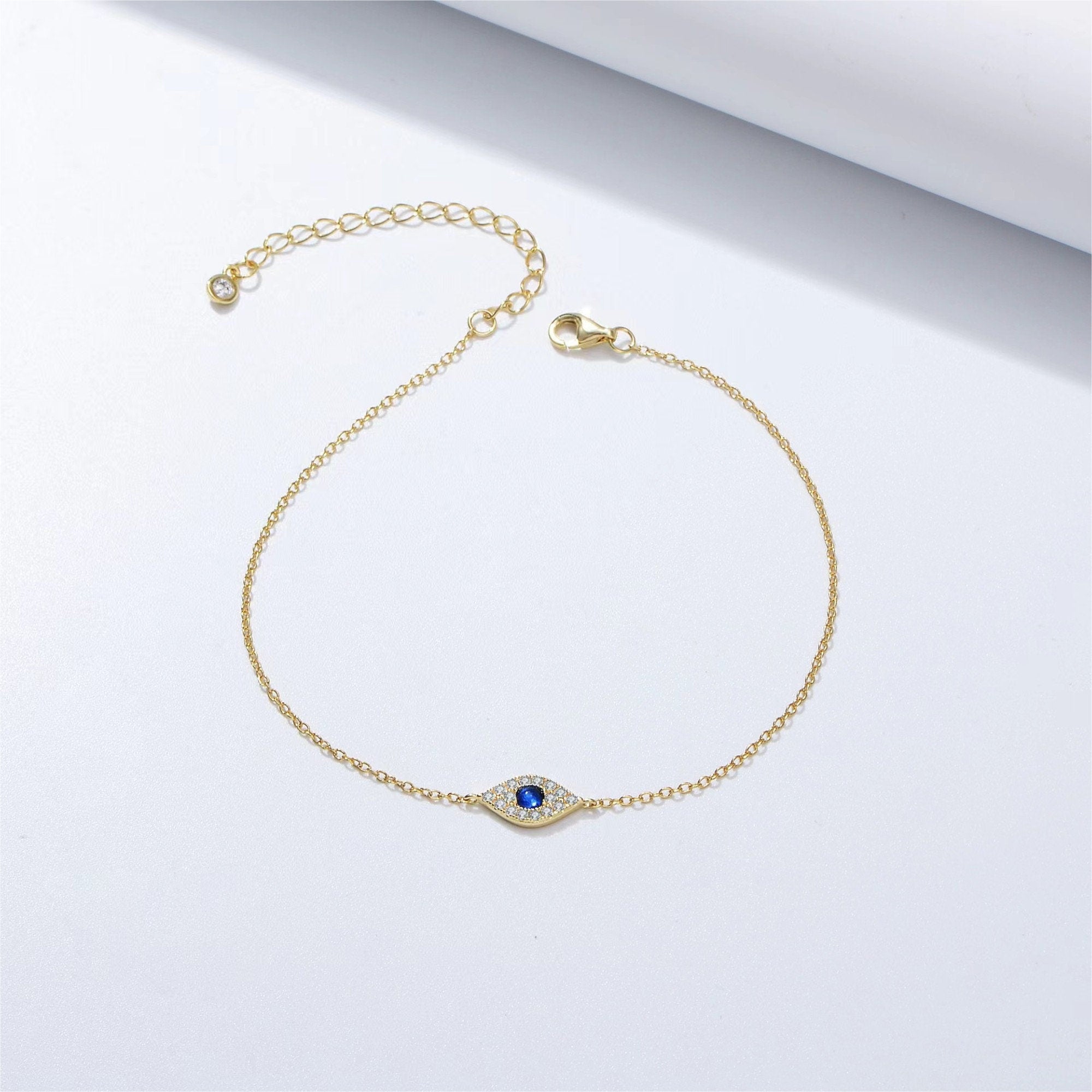 Glima Evil Eye Bracelet – 18K Gold Plated Sterling Silver Gift for Her