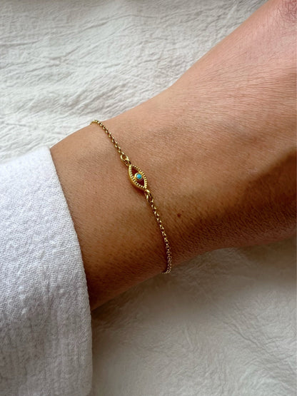 Glima Tiny Evil Eye Bracelet – Gold Plated 925 Silver Protection Charm