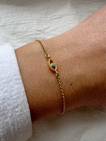 Glima Tiny Evil Eye Bracelet – Gold Plated 925 Silver Protection Charm