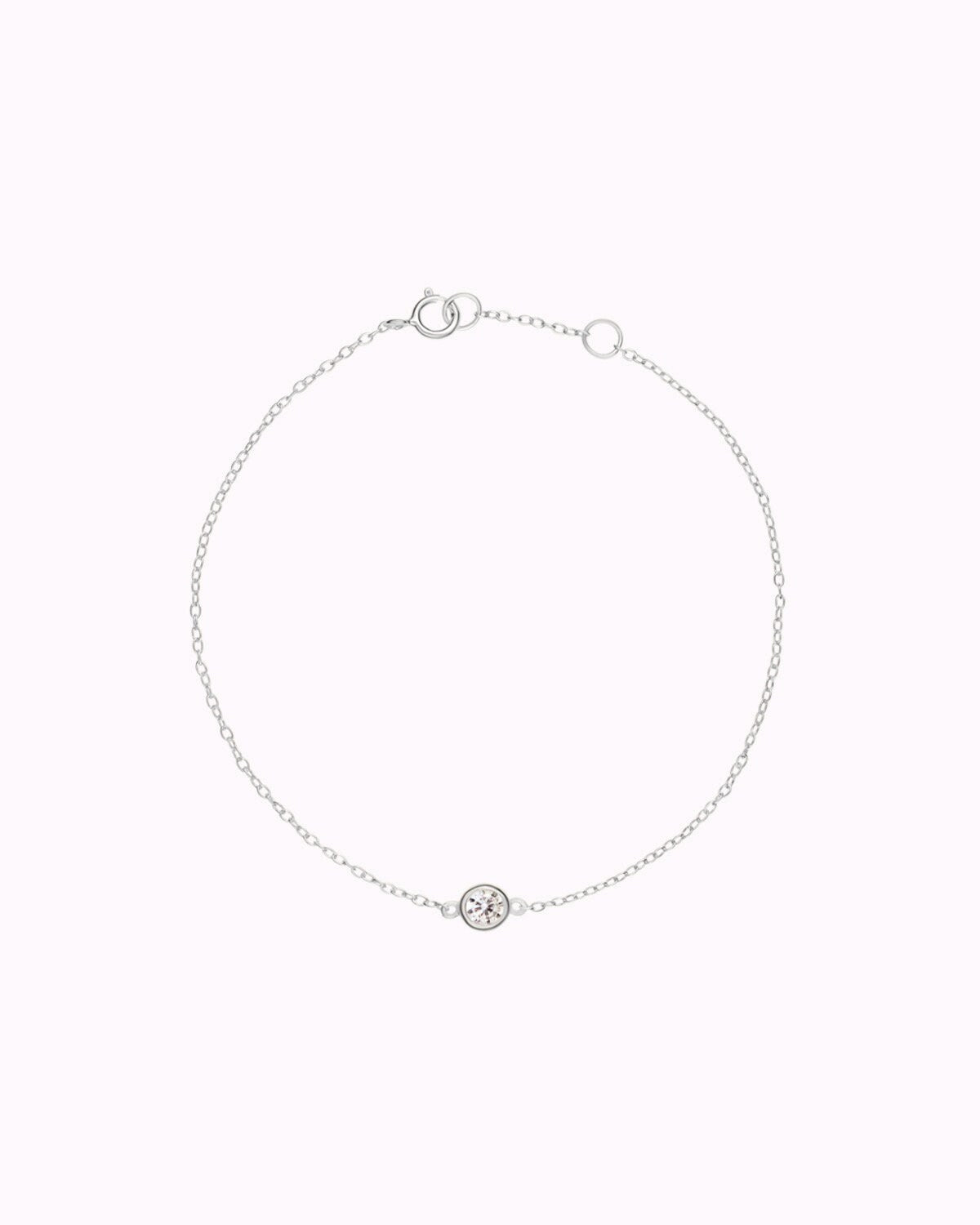 Glima Minimalist Bezel CZ Solitaire Bracelet
