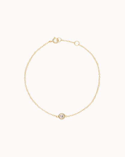 Glima Minimalist Bezel CZ Solitaire Bracelet