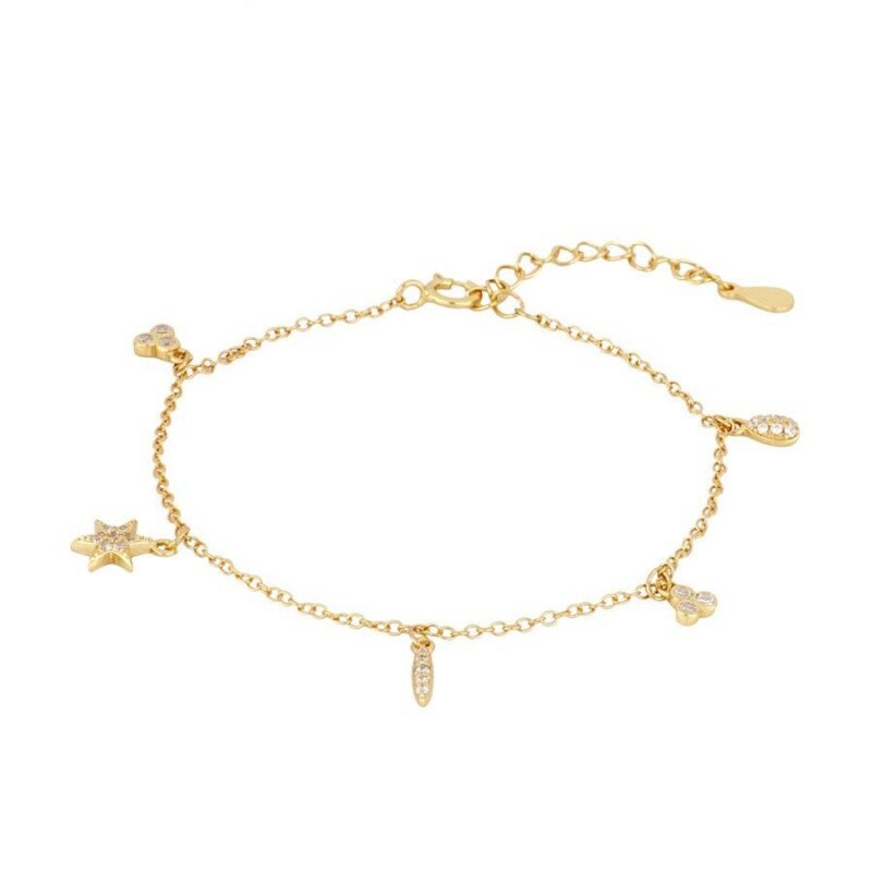 Glima CZ 5 Dangling Charms Bracelets