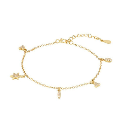 Glima CZ 5 Dangling Charms Bracelets