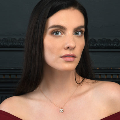 Glima Rose Gold Clover Necklace – Dainty 4-Leaf Pendant with CZ Accents
