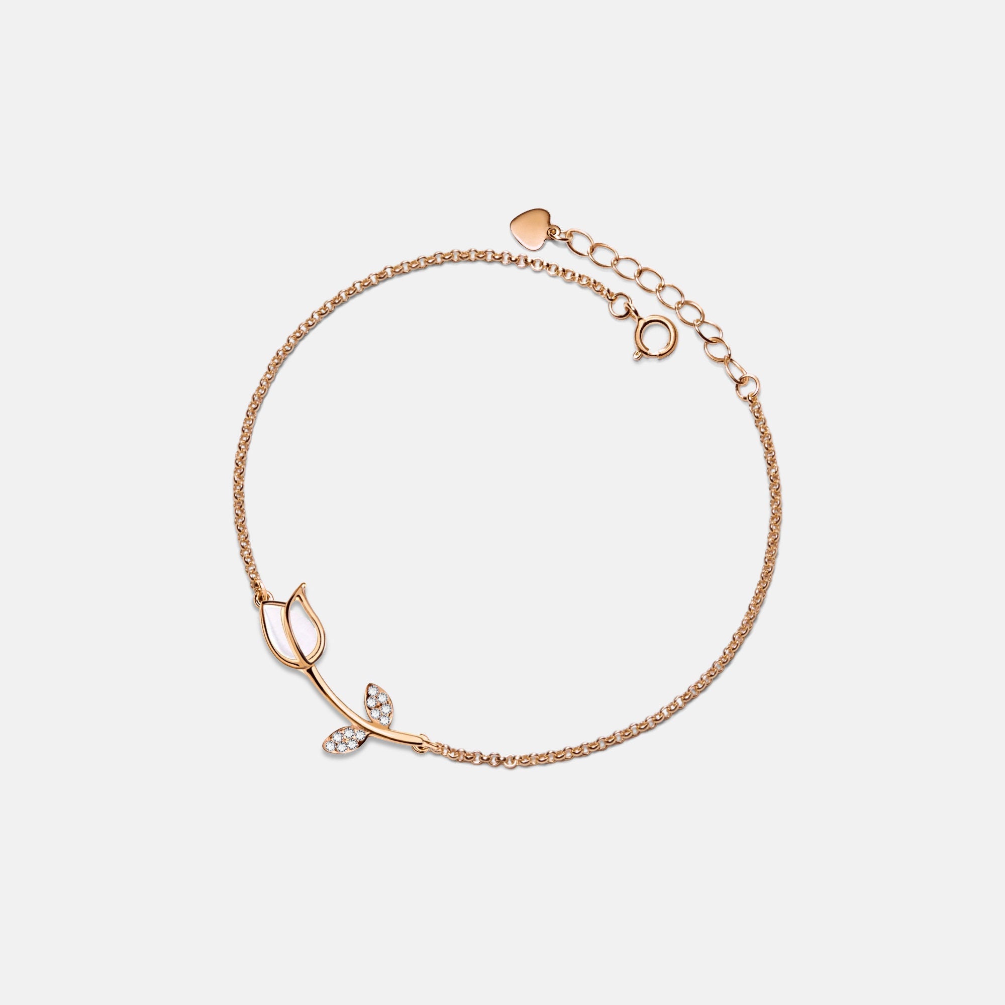 Glima Opal Tulip Bracelet – Dainty Gold Charm, Sterling Silver Friendship Gift