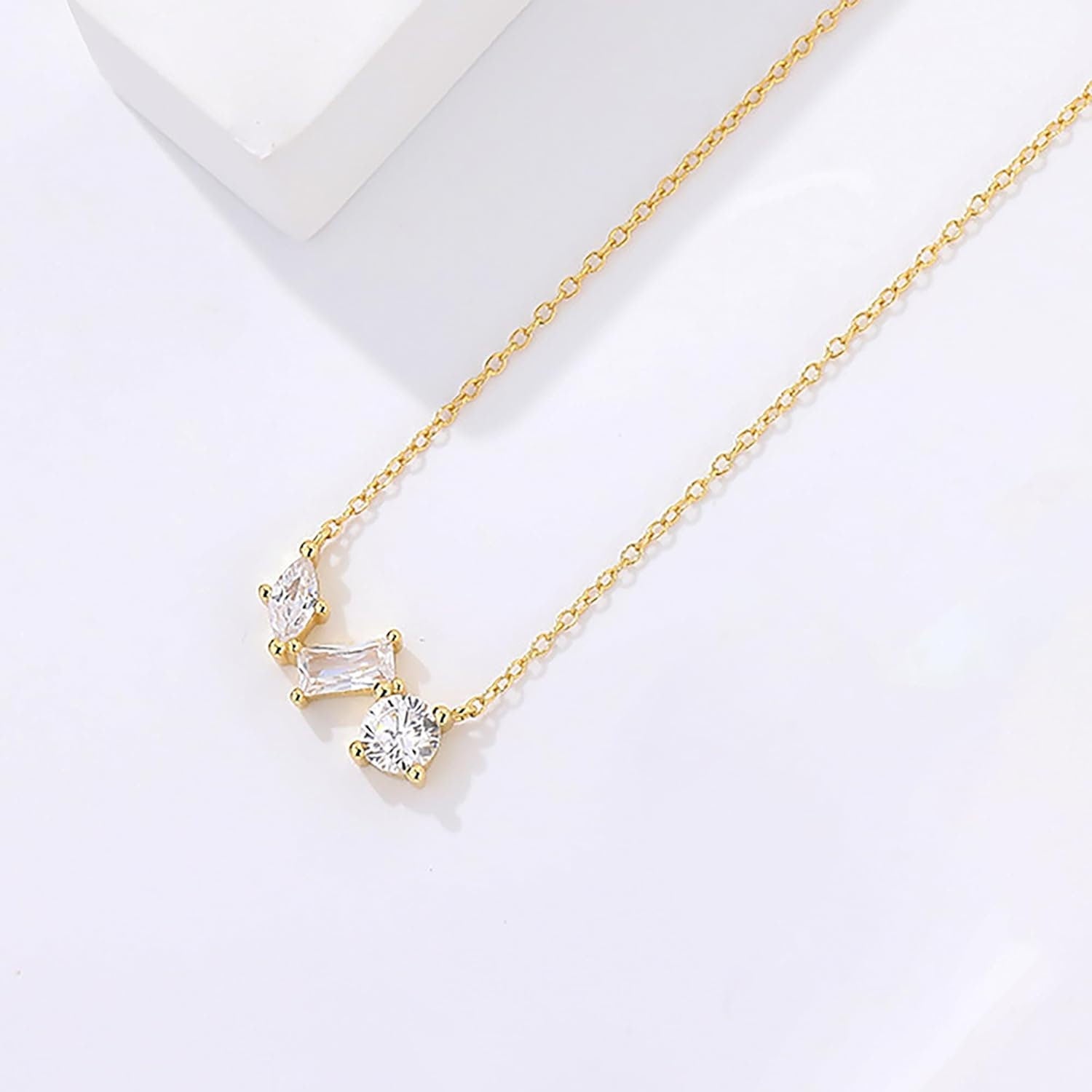 Glima Floating Diamond Necklace – Dainty Solitaire Gift for Her