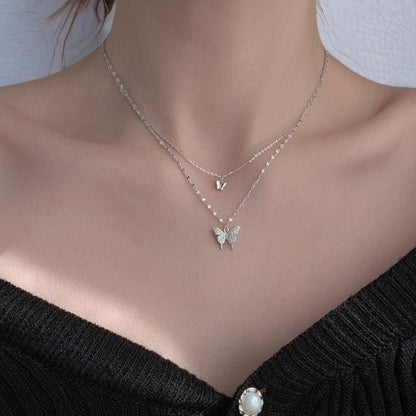 Glima Minimalist Butterfly Necklace in Sterling Silver