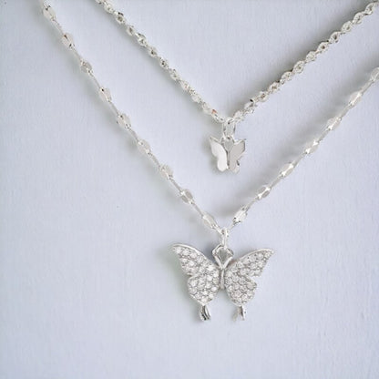 Glima Minimalist Butterfly Necklace in Sterling Silver