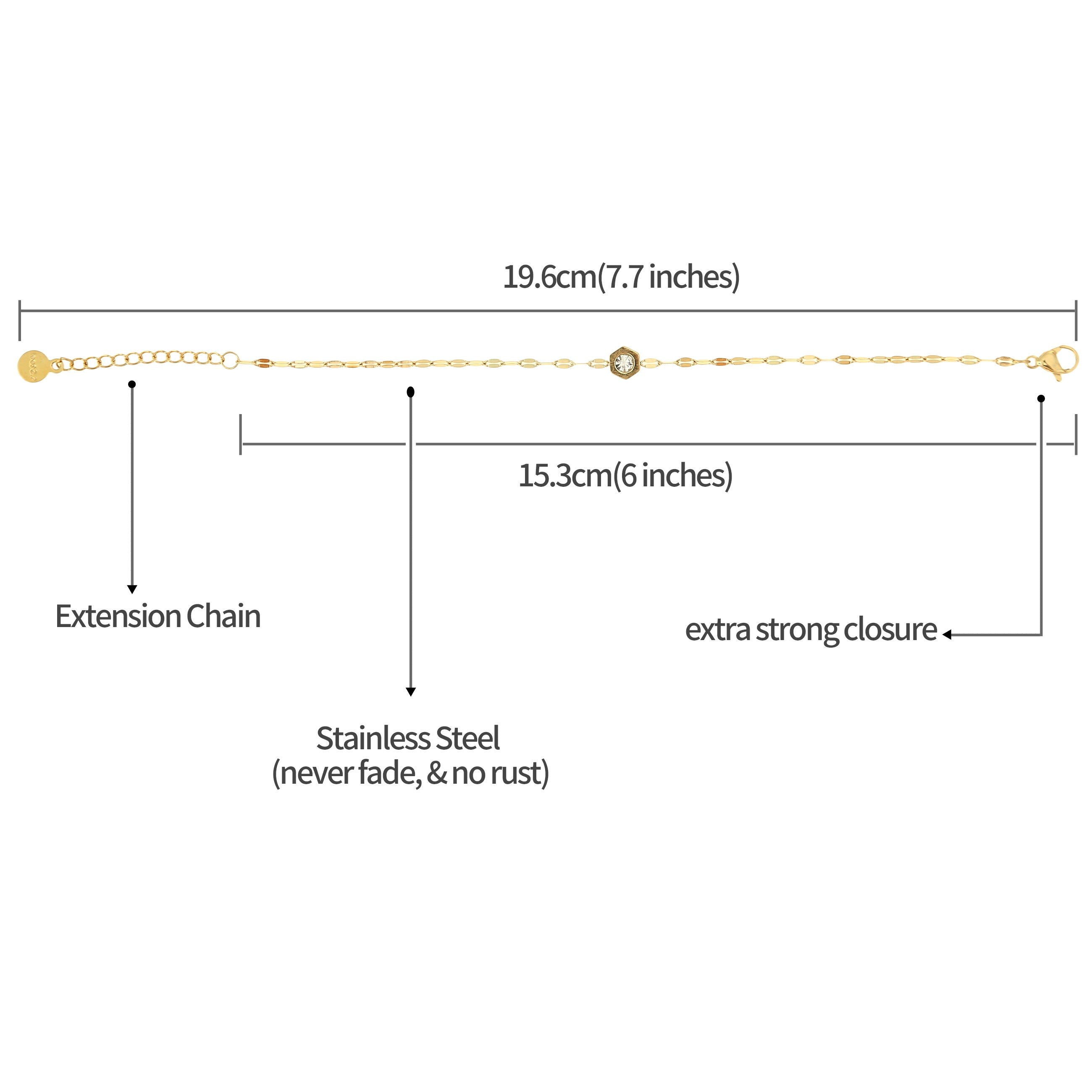 Glima Gemstone Bracelet – Dainty Gold Stainless Steel Minimalist Jewelry