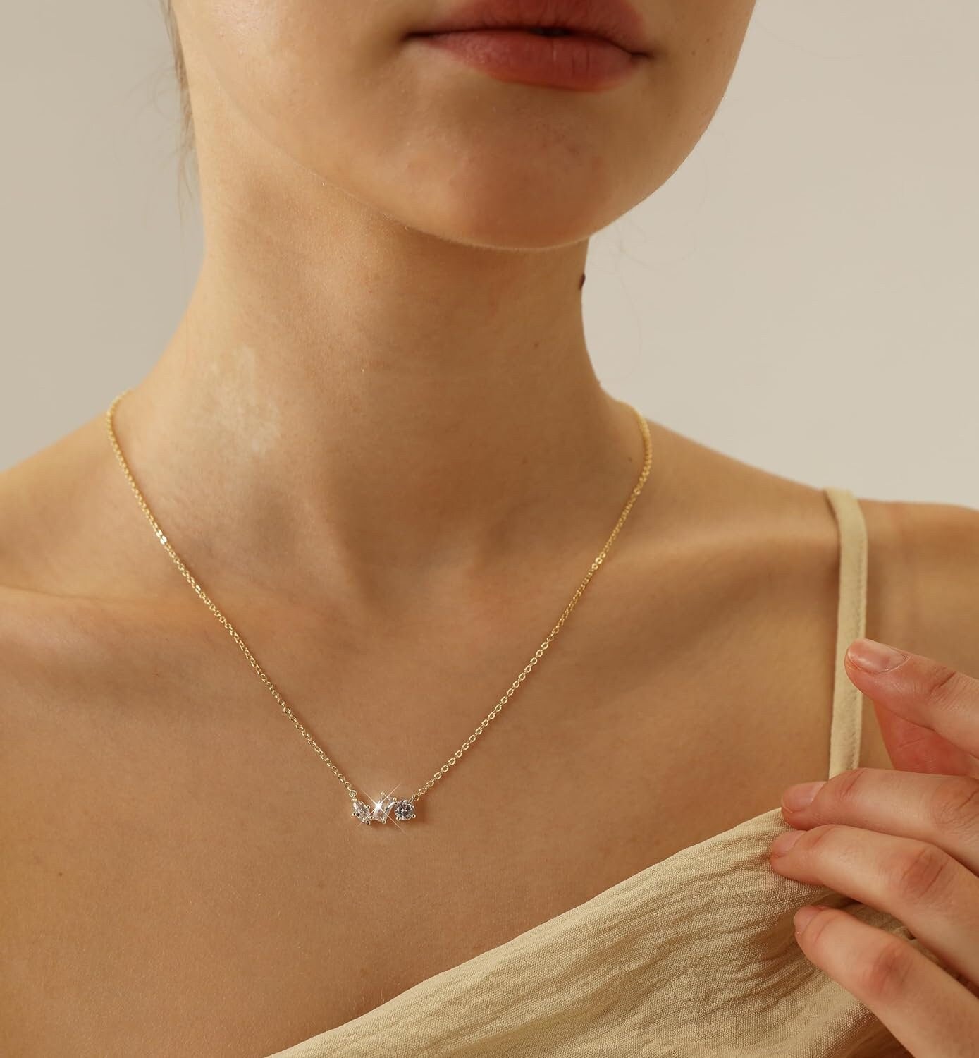 Glima Floating Diamond Necklace – Dainty Solitaire Gift for Her