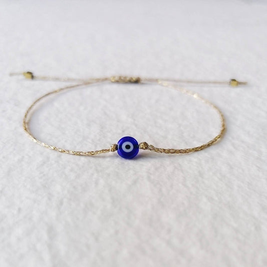 Glima Gold Evil Eye Bracelet – Dainty Hematite Amulet for Protection
