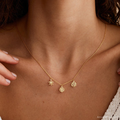 Glima Personalized Birth Flower Necklace – Dainty Drop Charm for Mom or Her