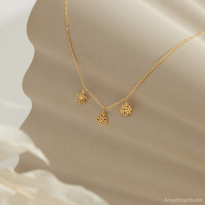 Glima Personalized Birth Flower Necklace – Dainty Drop Charm for Mom or Her