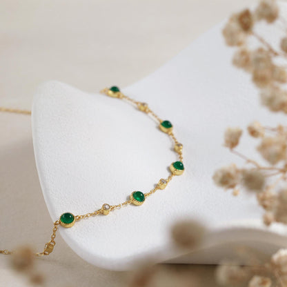 Glima Sapphire Stackable Bracelet – 18K Gold & Sterling Silver Chain