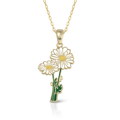 Glima Daisy Necklace – Dainty Gold Floral Pendant, April Birth Month Gift