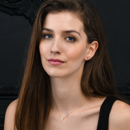 Glima Cocktail Glass Necklace – Gold-Plated 925 Silver with CZ Sparkle