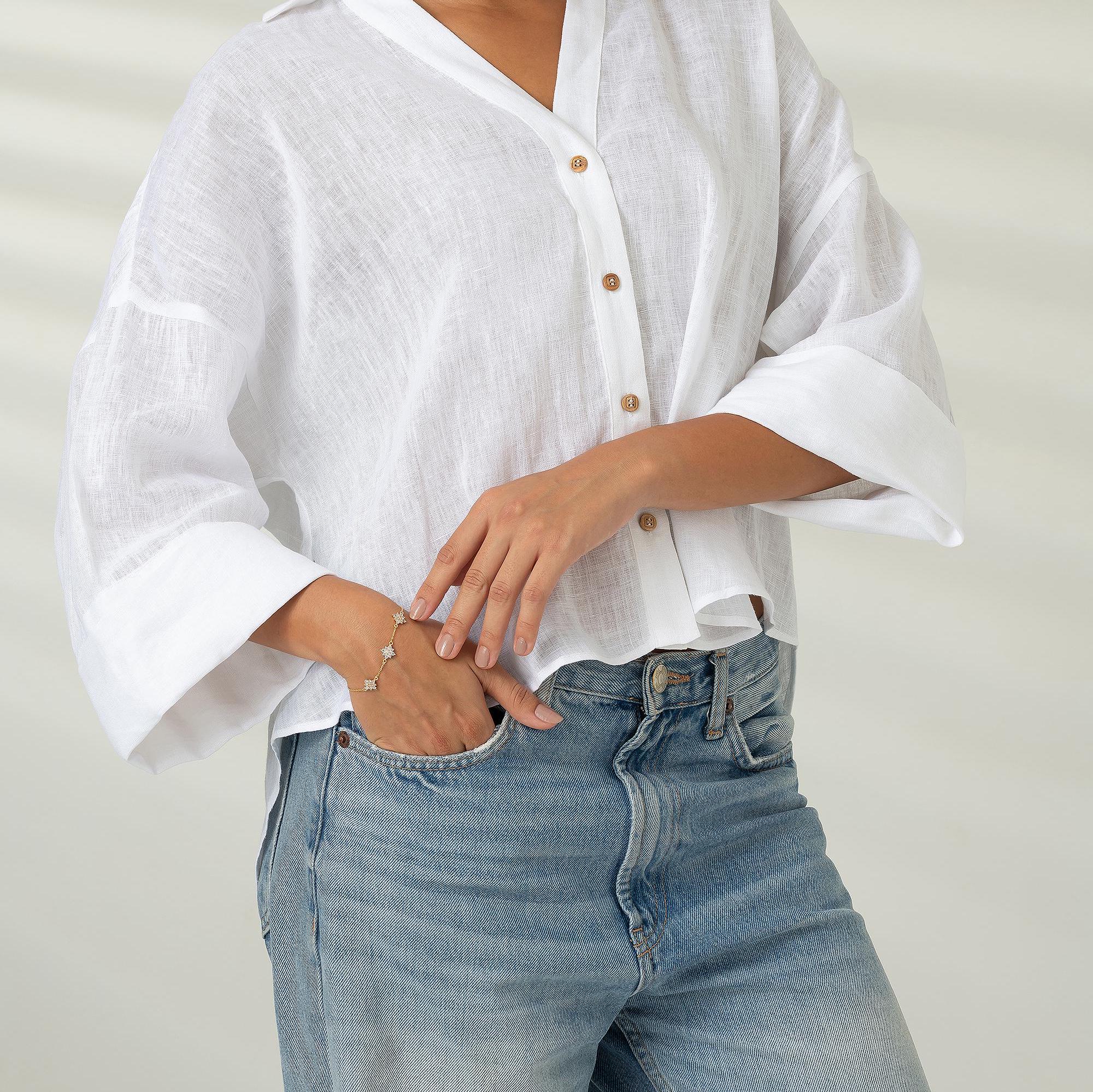 Glima Flower Bracelet – Dainty Gold & Sterling Silver, Everyday Gift