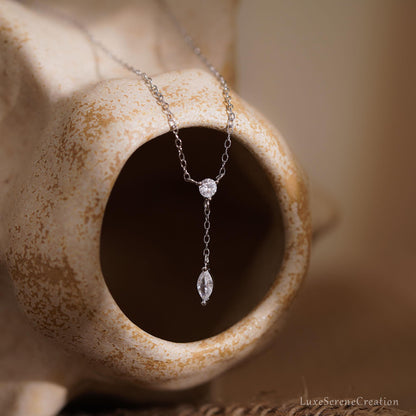 Glima Y-Shaped Diamond Drop Necklace for Women