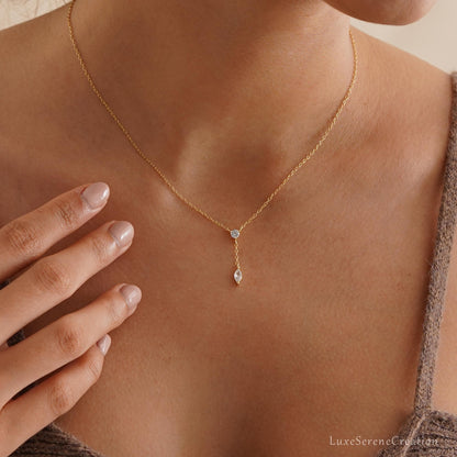 Glima Y-Shaped Diamond Drop Necklace for Women