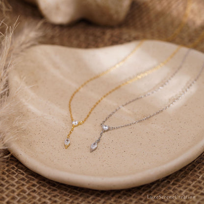 Glima Y-Shaped Diamond Drop Necklace for Women