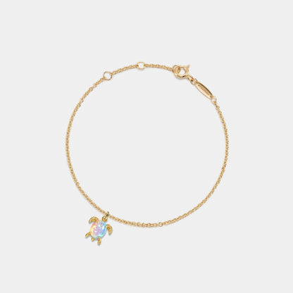 Glima Sea Turtle Bracelet – Dainty Opal Layered Silver Beach Jewelry