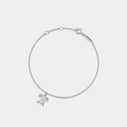 Glima Sea Turtle Bracelet – Dainty Opal Layered Silver Beach Jewelry