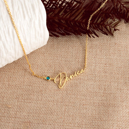 Glima Handmade Birthstone Name Pendant – Wedding & Christmas Gift