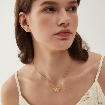 Elegant Butterfly Necklace: Gold Plated, Perfect for Women.