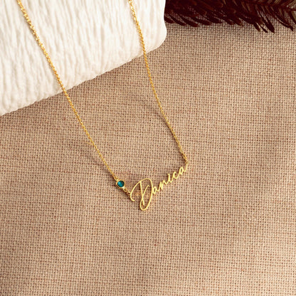 Glima Handmade Birthstone Name Pendant – Wedding & Christmas Gift