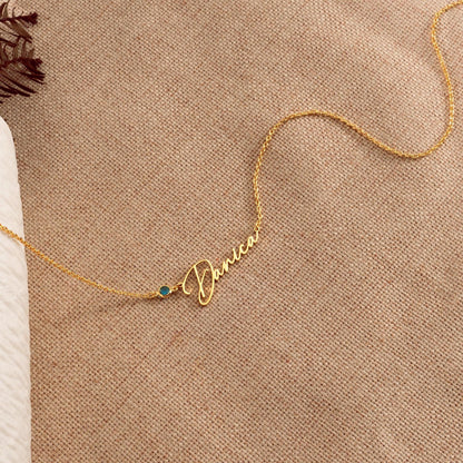 Glima Handmade Birthstone Name Pendant – Wedding & Christmas Gift